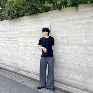Striped wide slacks