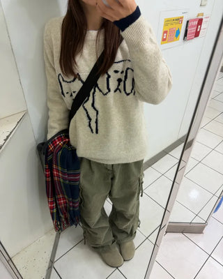 Vintage cargo wide pants
