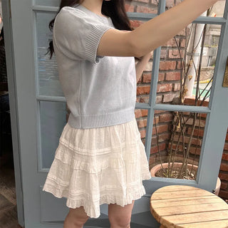 Ribbon Half-Sleeve Knit