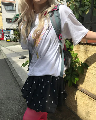 Loose-fitting printed short-sleeved T-shirt