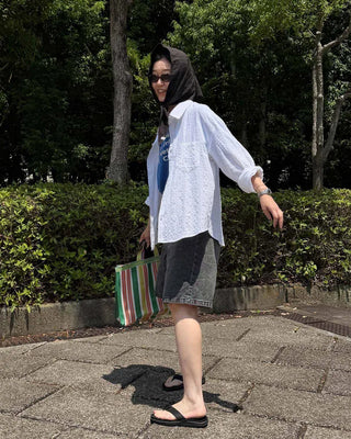 Seersucker check shirt