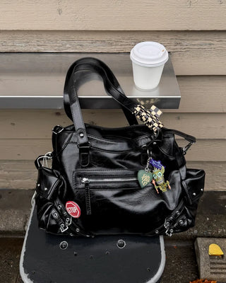 Y2K Leather Shoulder Bag