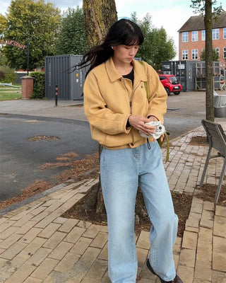 Oversized suede blouson