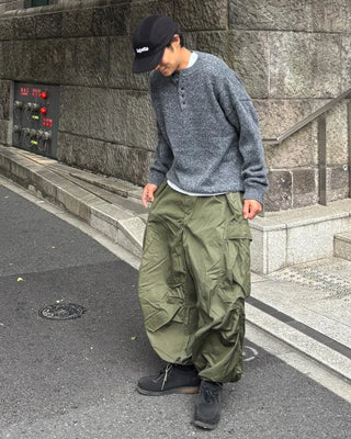 Henley neck basic knit