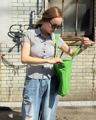 Slim-fit check short-sleeve shirt