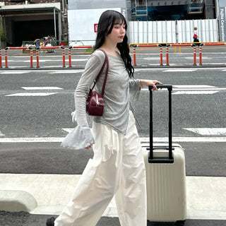 Asymmetrical Shirring T-Shirt