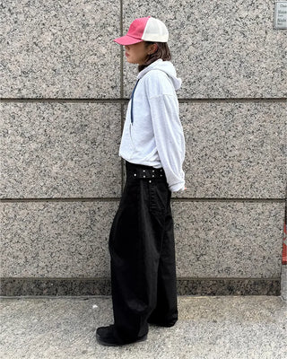 (Unisex) Studded Belt Wide Pants