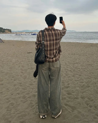Oversized check shirt
