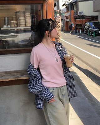 Oversized check shirt