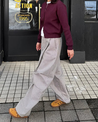 (Unisex) Striped Pintuck Overpants