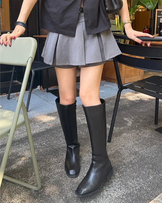 Box pleat mini skirt