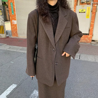 [Quilted Lining] Oversized Wool Jacket