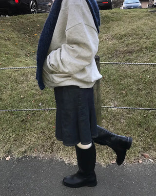 Leather long boots