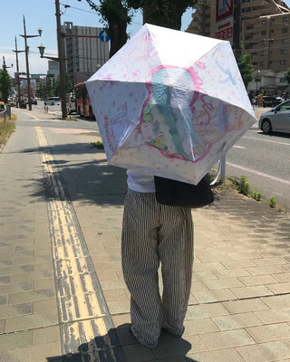 Lightweight parasol with cat print