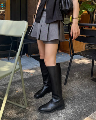 Leather long boots