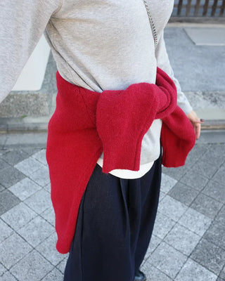 Zip-button knit cardigan