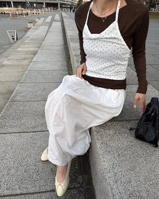 Balloon silhouette long skirt