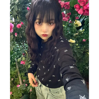 Ribbon Pattern Sheer T-Shirt