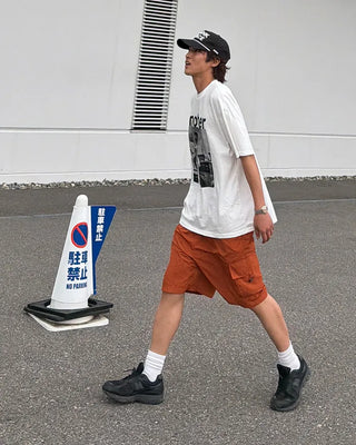 Nylon cargo Bermuda shorts