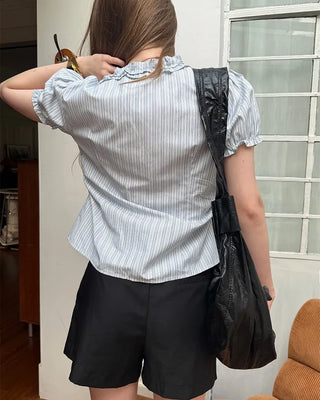 Frill puff sleeve blouse