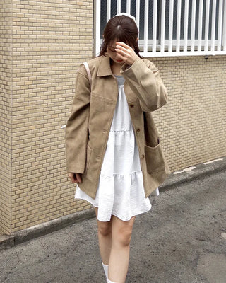 Single suede jacket