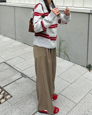 Striped long-sleeved knit