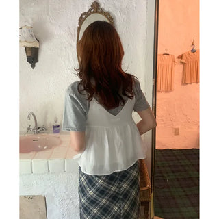 Basic cropped short-sleeved T-shirt