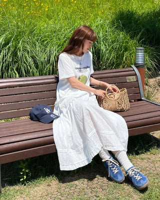 Net rattan tote bag
