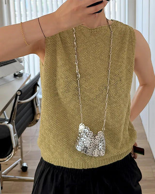 Linen knit sleeveless dress