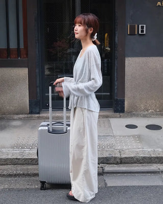 Two-pleat cotton pants