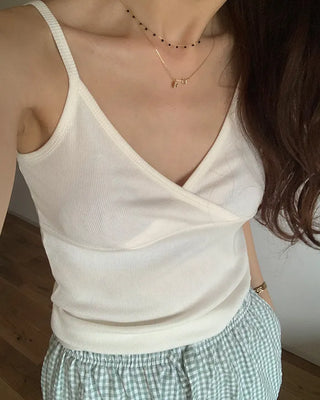 V-neck slit camisole