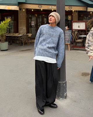 Two-tone brushed knit
