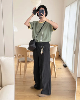 [1st Re-release] (ORIGINAL) Nylon Pintuck Wide Pants (black)
