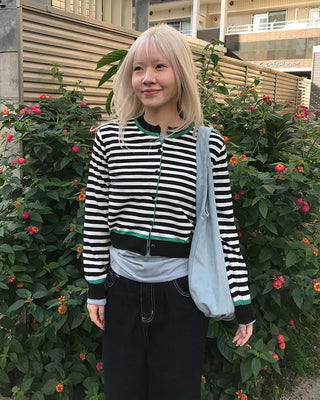 Round neck rayon long-sleeve T-shirt