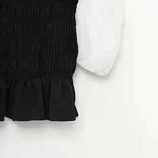 Shirred puff blouse