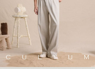 [CULTUM] Cotton Henley Neck Relaxed Knit Top