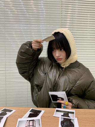 [NEVERSEEZ] Cropped Puffer Down Jacket