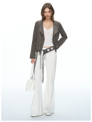 [NECY] Love Embroidered Suede Belt (2color)