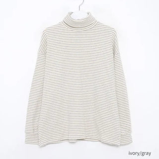 Striped turtleneck sweatshirt