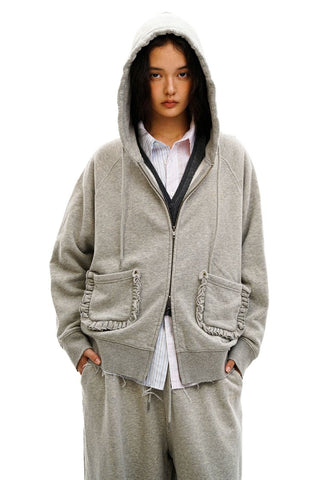 [Moromoro2] Combed Cotton Lace Hoodie &  Sweatpants