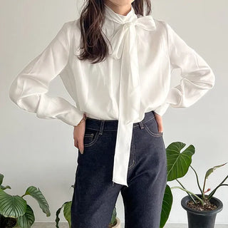Tie blouse