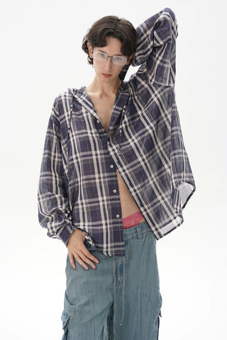 [MASONPRINCE] Lightweight Cotton Plaid Shirt