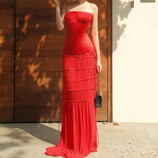 Corset solid backless tube top