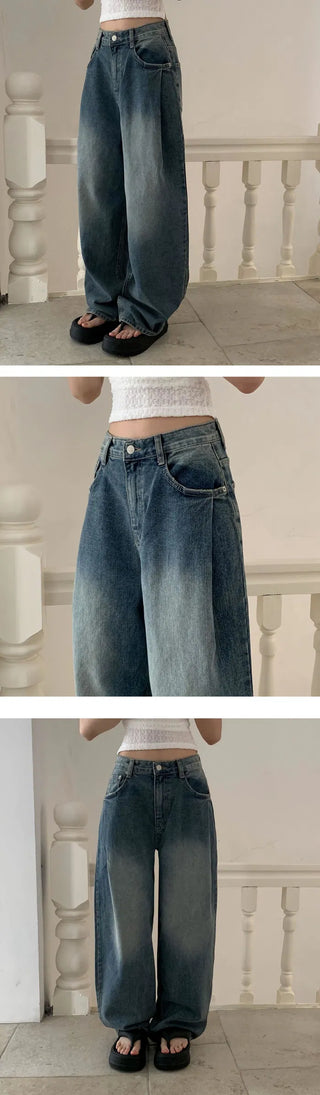 Vintage Weather Pintuck Faded Balloon Denim PT