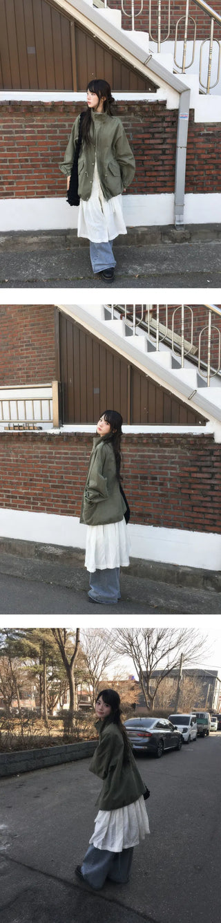Finny High Neck Half Jacket - 3 Colors