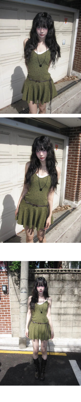 Green Tea Parfait Floral Mini Dress