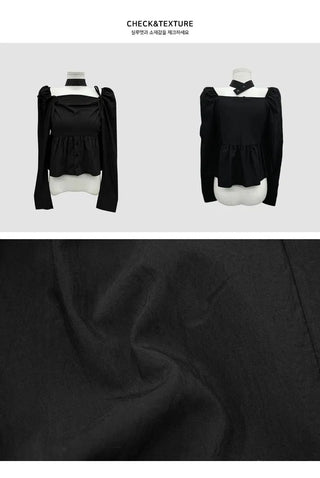 Forming Choker Ribbon Blouse - 3 Colors
