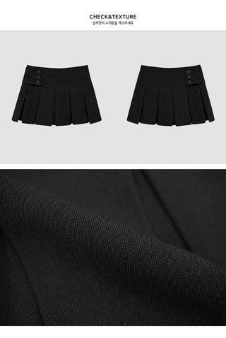 Pleated Mini Skirt Pants - 3 colors