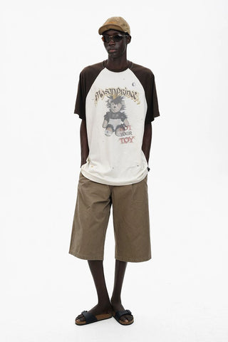 [MASONPRINCE] Punk Bear Raglan Sleeve Top