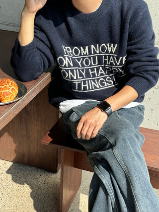 FROM NOW Intarsia Soft Knit